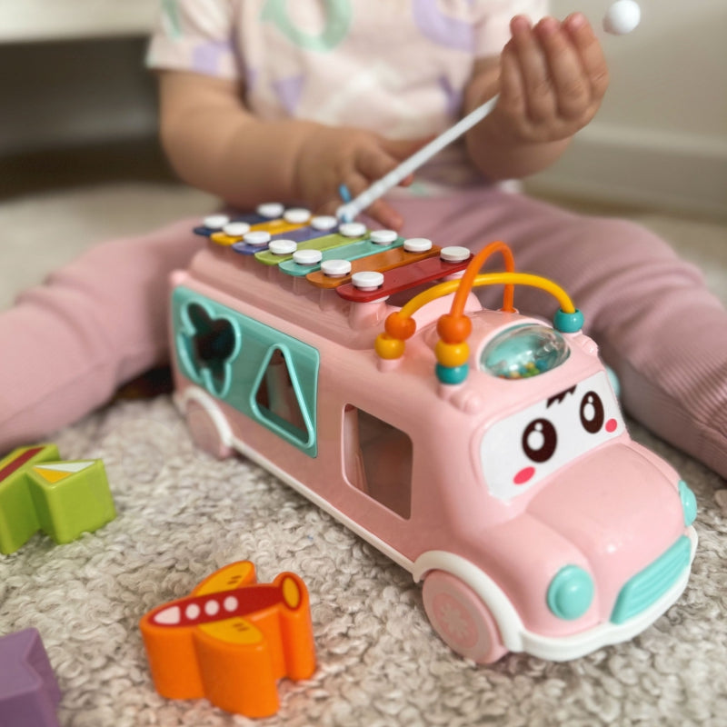 WOOPIE Sorteer auto voor baby's en Peuters met muziek Roze