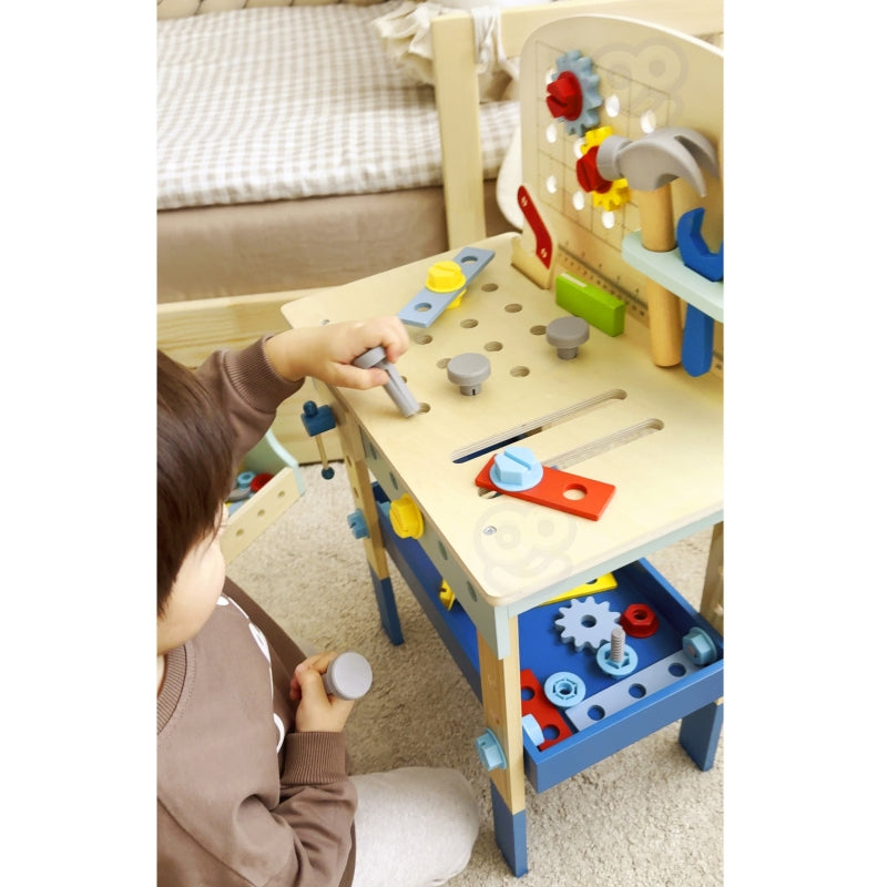 TOOKY TOY Houten DIY Tafel Gereedschap Werkbank