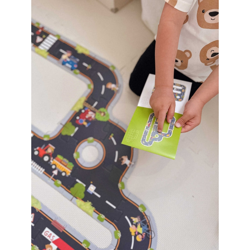 WOOPIE Snelwegmodel Rijbaan Puzzel voor kinderen 21 stuks