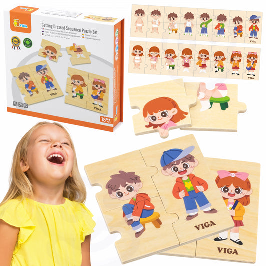 VIGA houten educatieve puzzel – Aankleedspel voor kinderen
