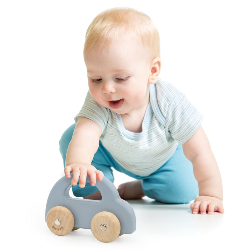 VIGA Houten Speelgoed duwauto Blauw
