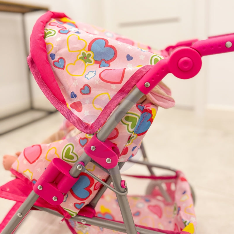 WOOPIE Kinderwagen Poppenwagen Hartjes Gekleurd