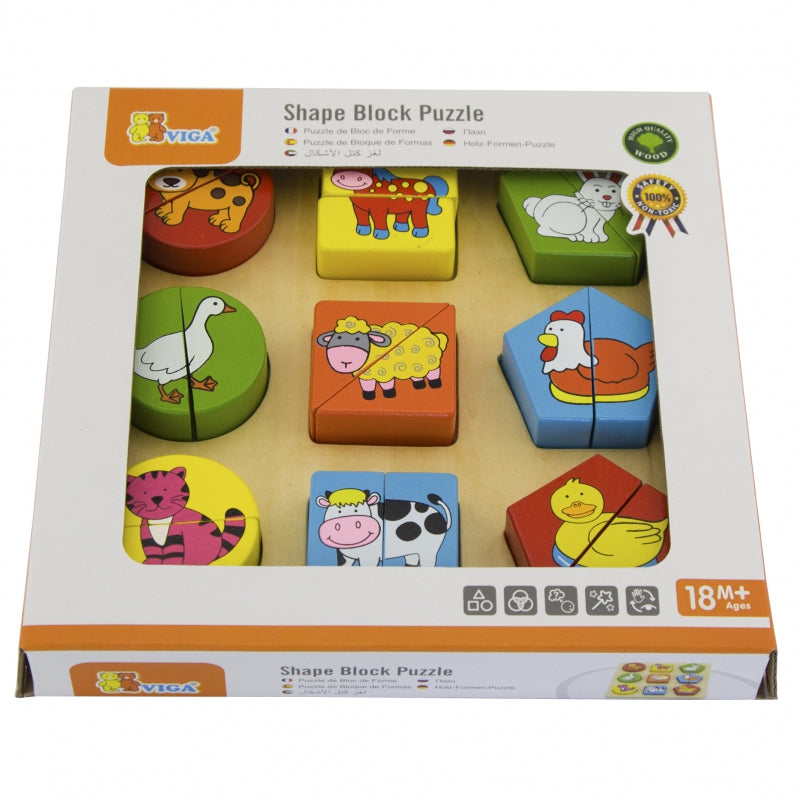 VIGA Houten Educatieve Dierenpuzzel