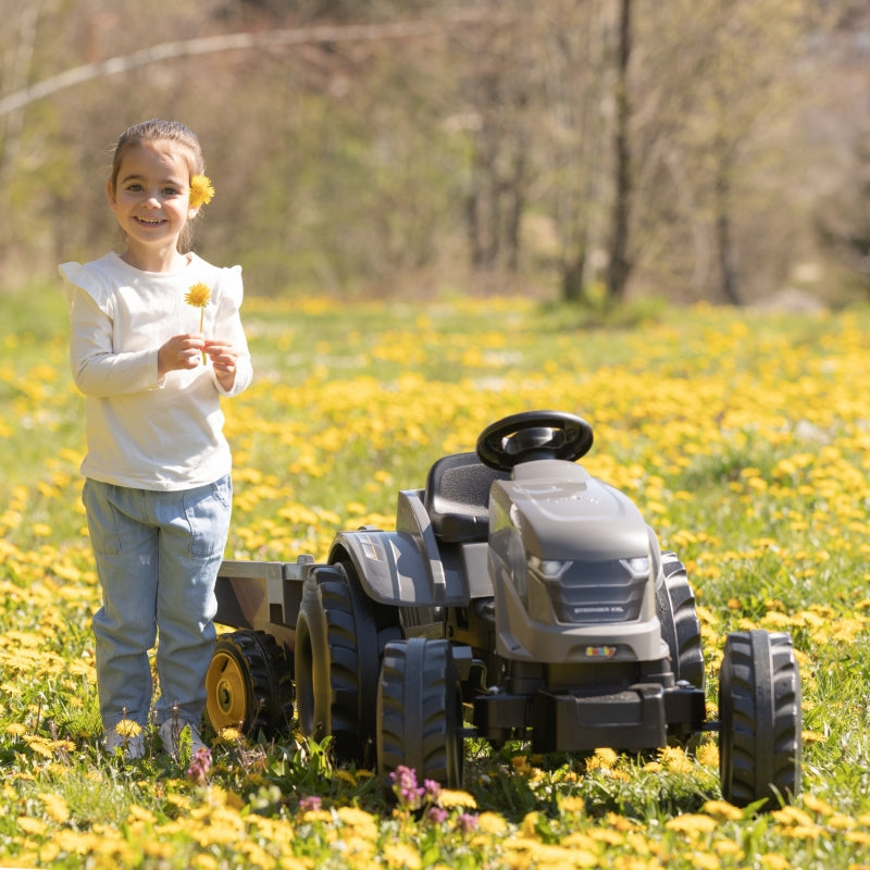 SMOBY XXL Grijze Traptractor met Aanhanger