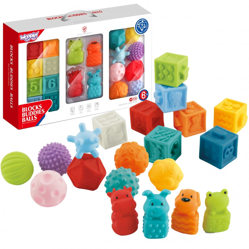 WOOPIE BABY Sensory Puzzels Squeeze Puzzle Geluid Leren Tellen 20 delig