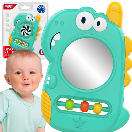 WOOPIE Sensorisch Speelgoed  voor Baby's Bijtspeeltje, Spiegel Dino