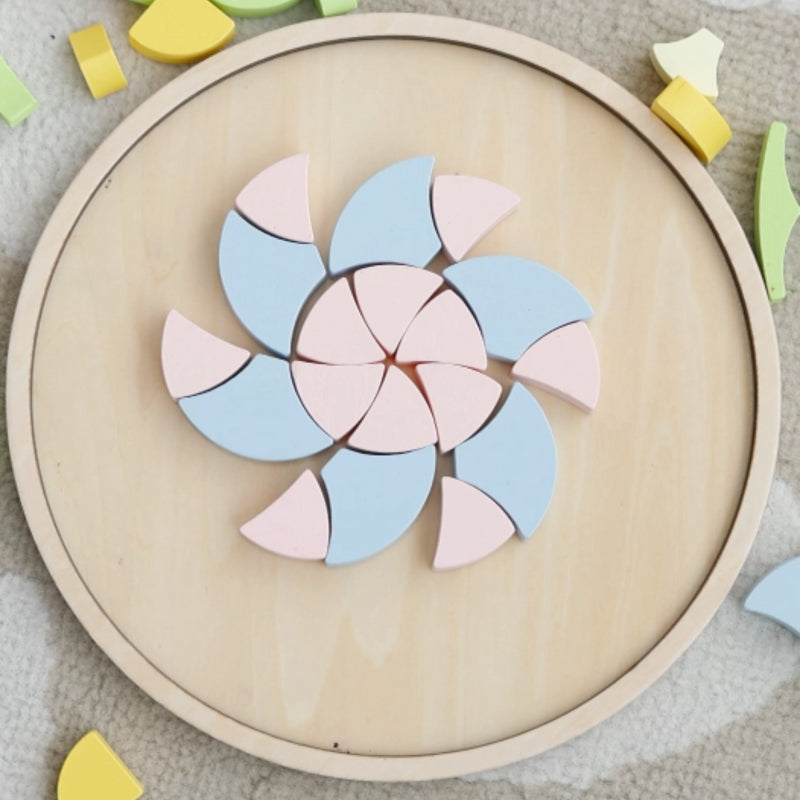CLASSIC WORLD Pastel Mandala Puzzel -  Montessori speelgoed -  Mozaïek - Bloemen