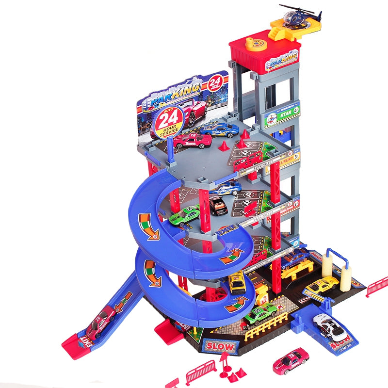 WOOPIE Speelgoed Garage inclusief auto's, diverse verdiepingen en helicopter