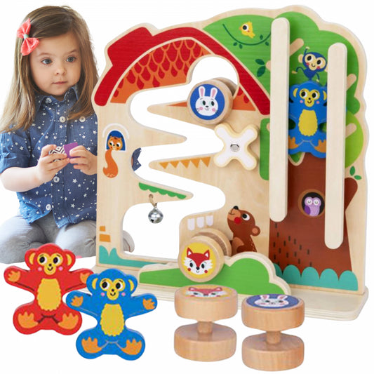 TOOKY TOY Houten Montessori activiteitenbord met doolhof