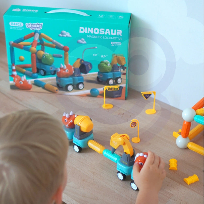 WOOPIE Magnetische Bouwblokken 84 stuks – Dinosaurus Constructieset