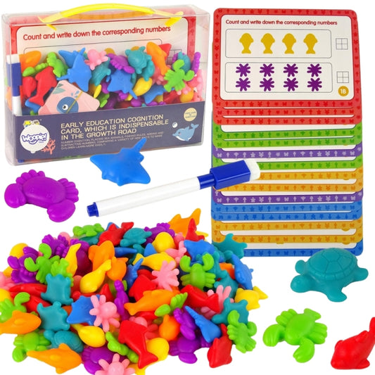 WOOPIE Leer kleuren, tellen en Engels, Zee-thema 111 stuks -  Educatief Montessori speelgoed