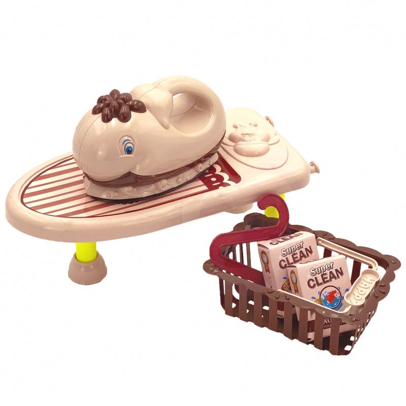 WOOPIE 2-in-1 Speelgoed Strijkset – Strijkplank en Strijkijzer met Muziek, 7 stuks