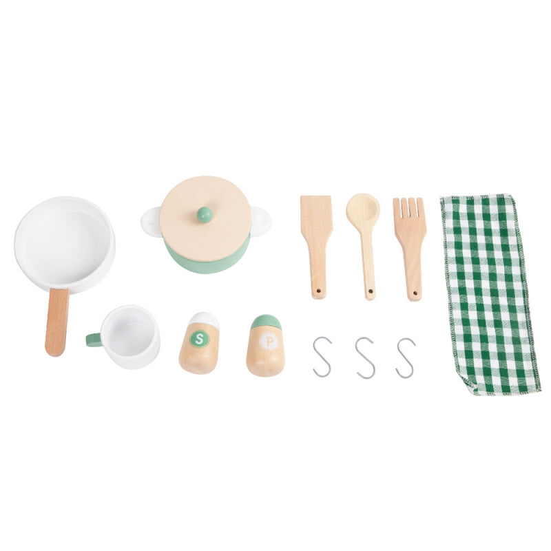 CLASSIC WORLD Grote houten vintage speelkeuken voor kinderen + accessoires