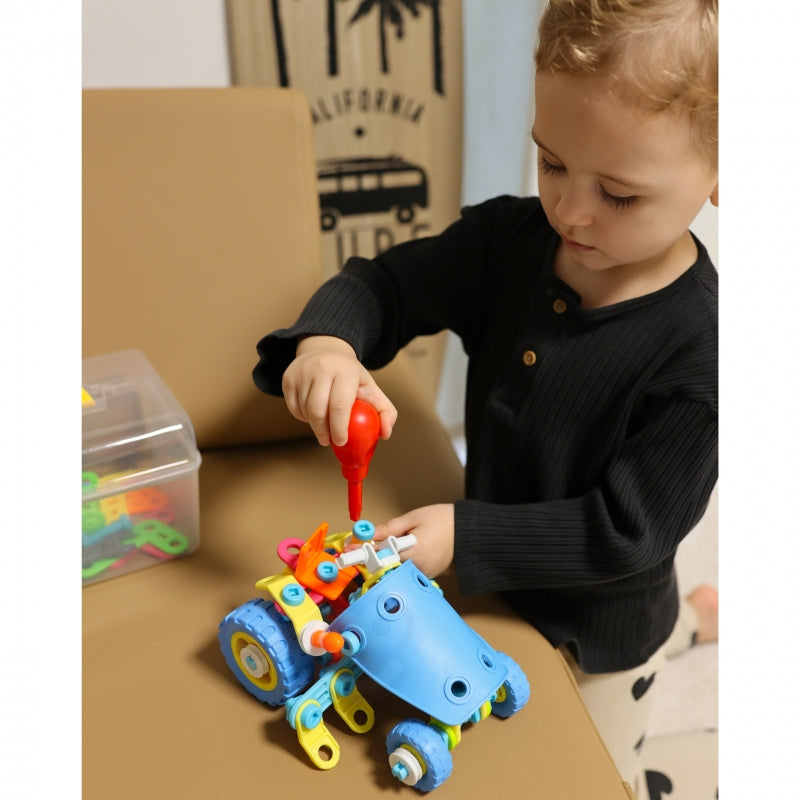 WOOPIE Speelgoed Constructie set Voertuigen van Blokken 118 stuks - STEM speelgoed