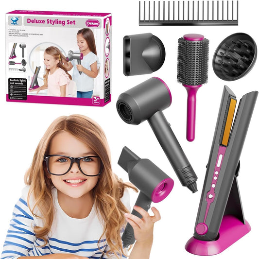 Speelgoed kappersset voor kinderen - Inclusief elektrische haardroger met licht en geluid