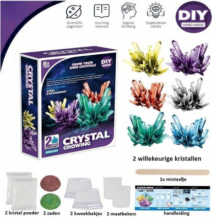 DIY kristallen maken set - zelf kristallen maken - kristallen kweken - Experimenteer set - STEM speelgoed