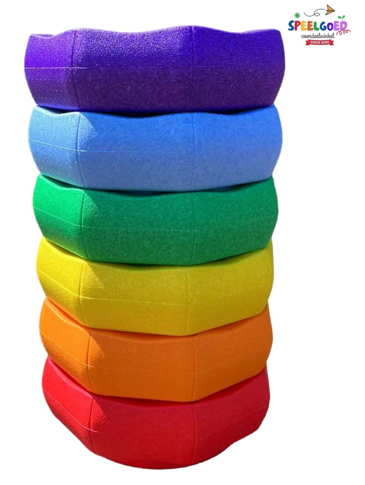 Stapelsteen Regenboog Stapelstenen - 6 Kleuren - Huismerk speelgoedvoordeelwinkel