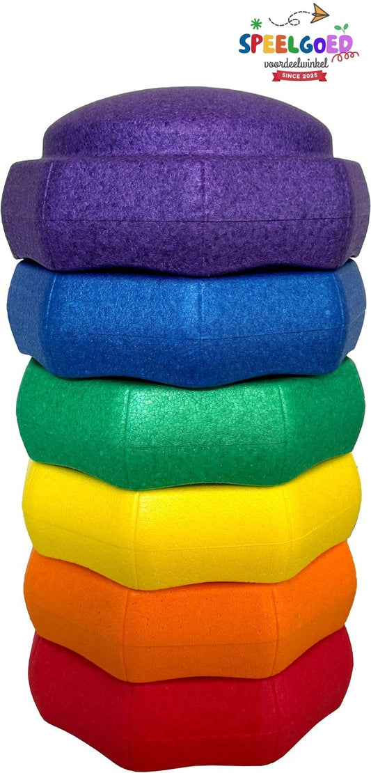 Stapelsteen Regenboog Stapelstenen - 6 Kleuren - Huismerk speelgoedvoordeelwinkel