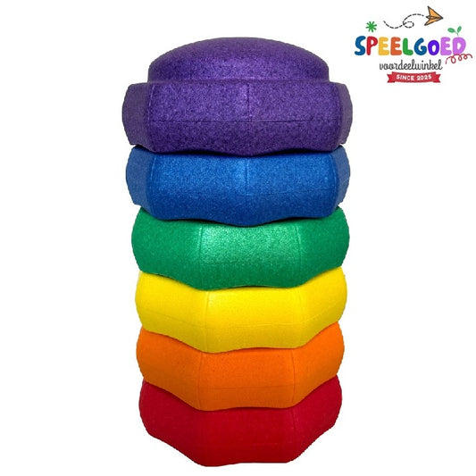 Stapelsteen Regenboog Stapelstenen - 6 Kleuren - Huismerk
