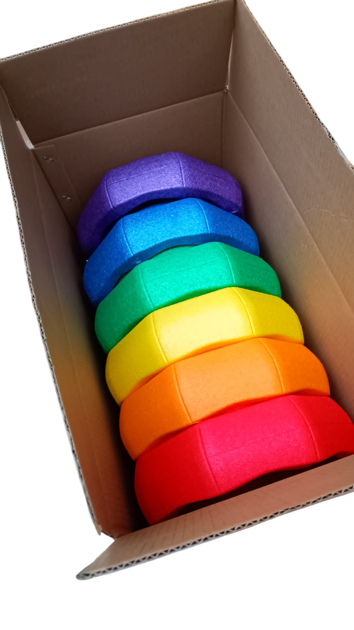 Stapelsteen Regenboog Stapelstenen - 6 Kleuren - Huismerk speelgoedvoordeelwinkel