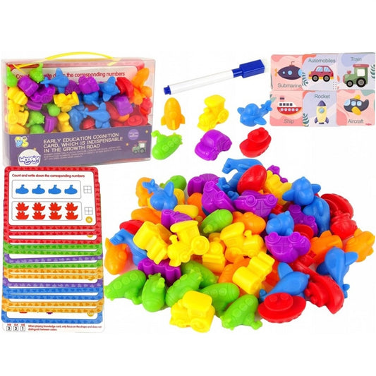 Tellen en Sorteren Educatieve Set - Voertuigen 🚗✈️🚢 - 83 stuks